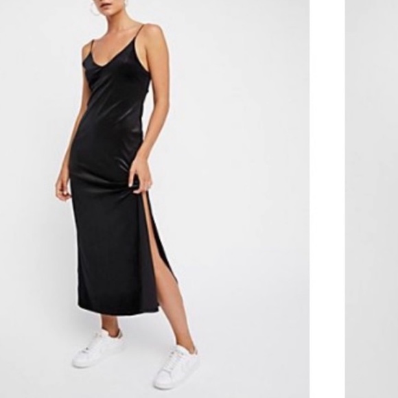 Like New Free People Velvet FP Intimately Maxi Slip Dress in Black - Picture 2 of 13